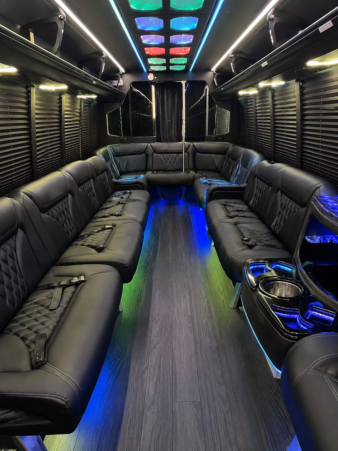 huntsville 20 passenger party bus interior