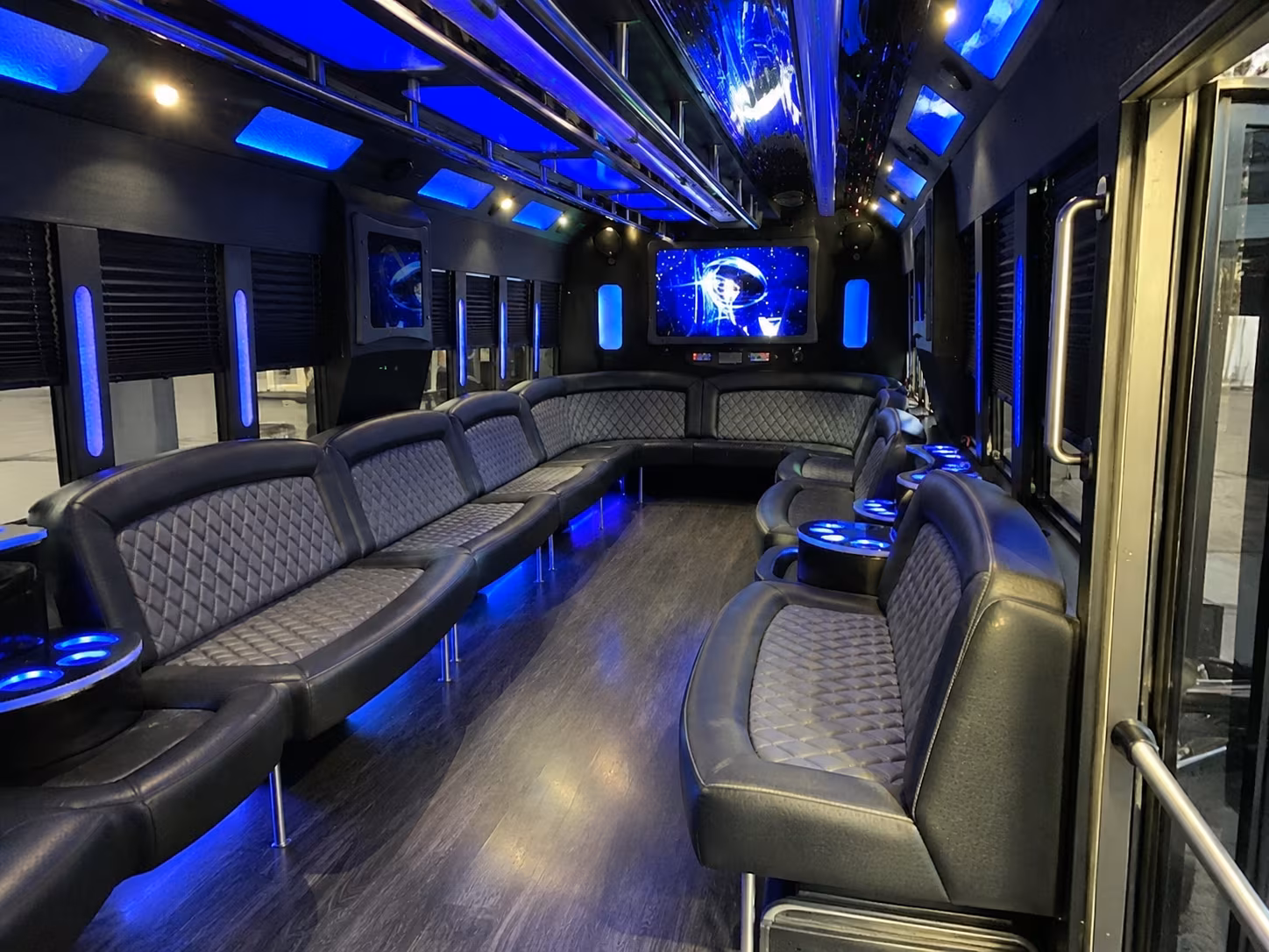 huntsville 28 passenger party bus interior