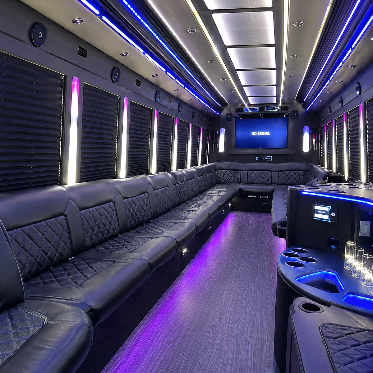 huntsville 30 passenger party bus inside