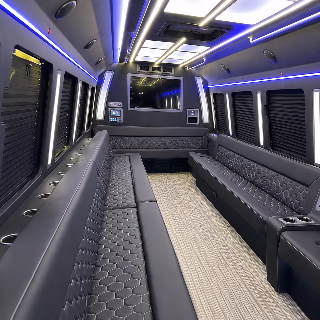 huntsville 40 passenger party bus inside